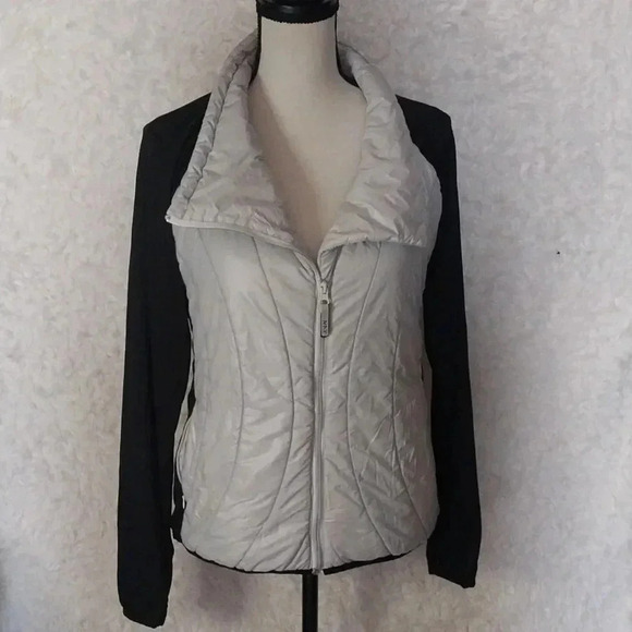 Andrew Marc New York Quilted Black/Gray Jacket Size M - Picture 1 of 9